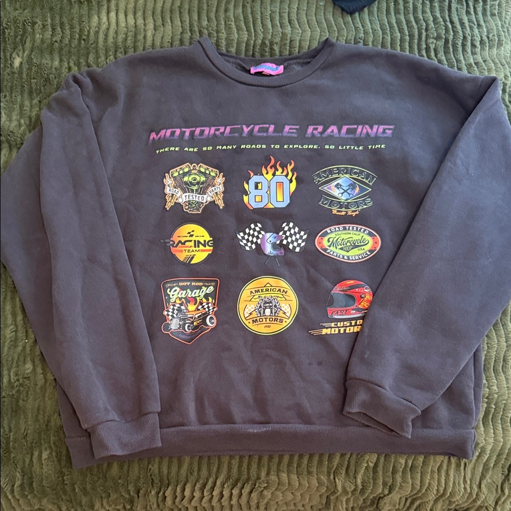 Edikted Crewneck Sweater - Grey with Colorful Graphics